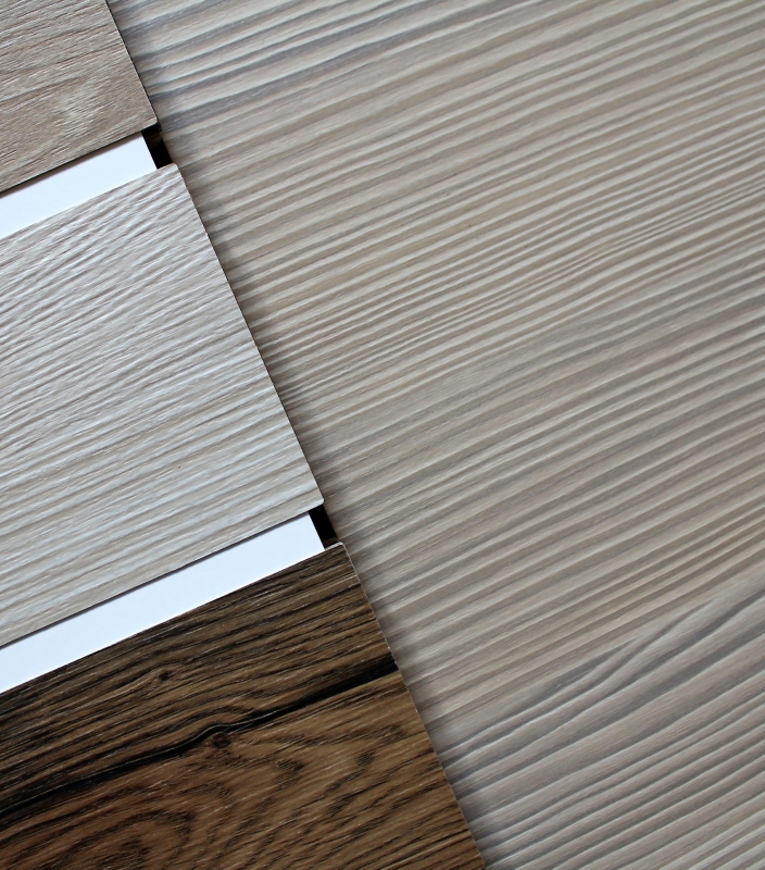 color swatches of countertops and particle board